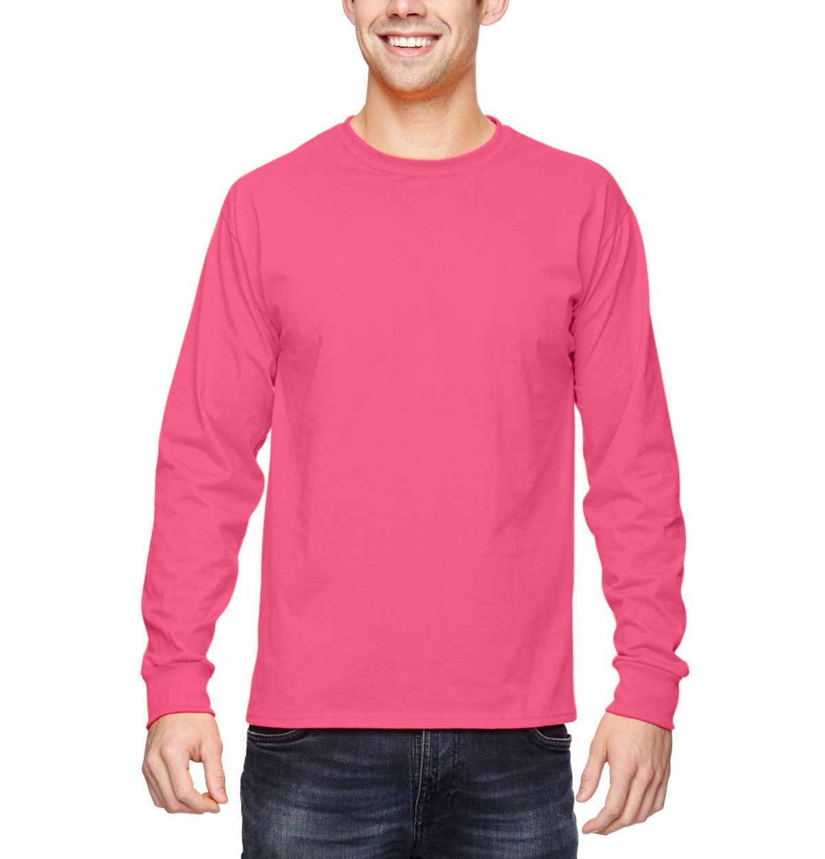 Just Blanks Men's Ultra HD Cotton Long Sleeve Tee T-Shirt - JB4930