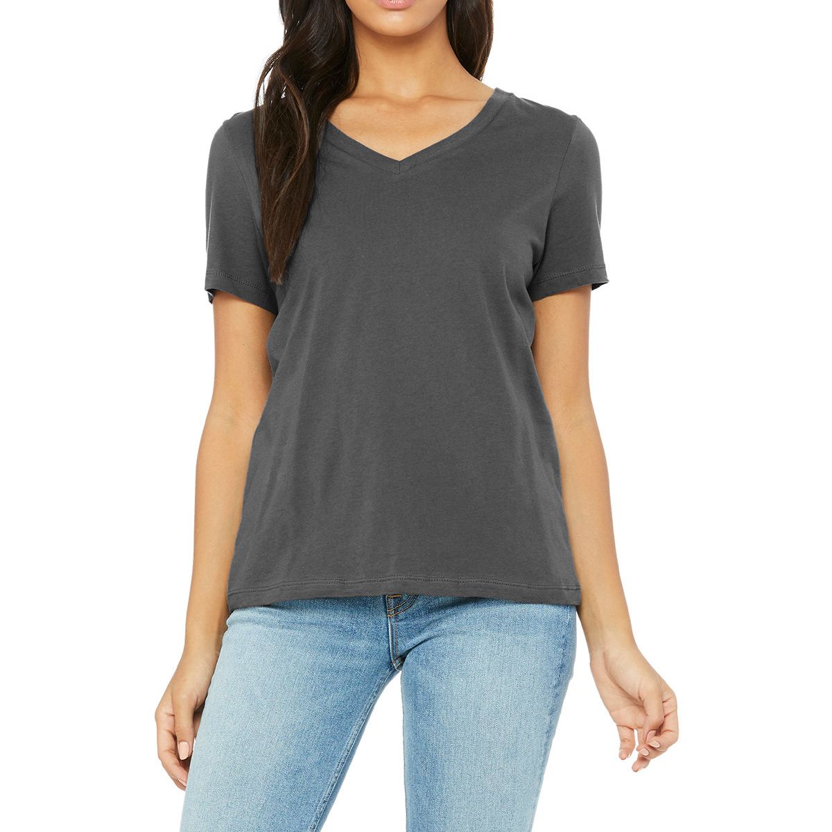 Just Blanks Women’s Ladies Relaxed Fit V-Neck Cotton Tee T-Shirt – JB6405