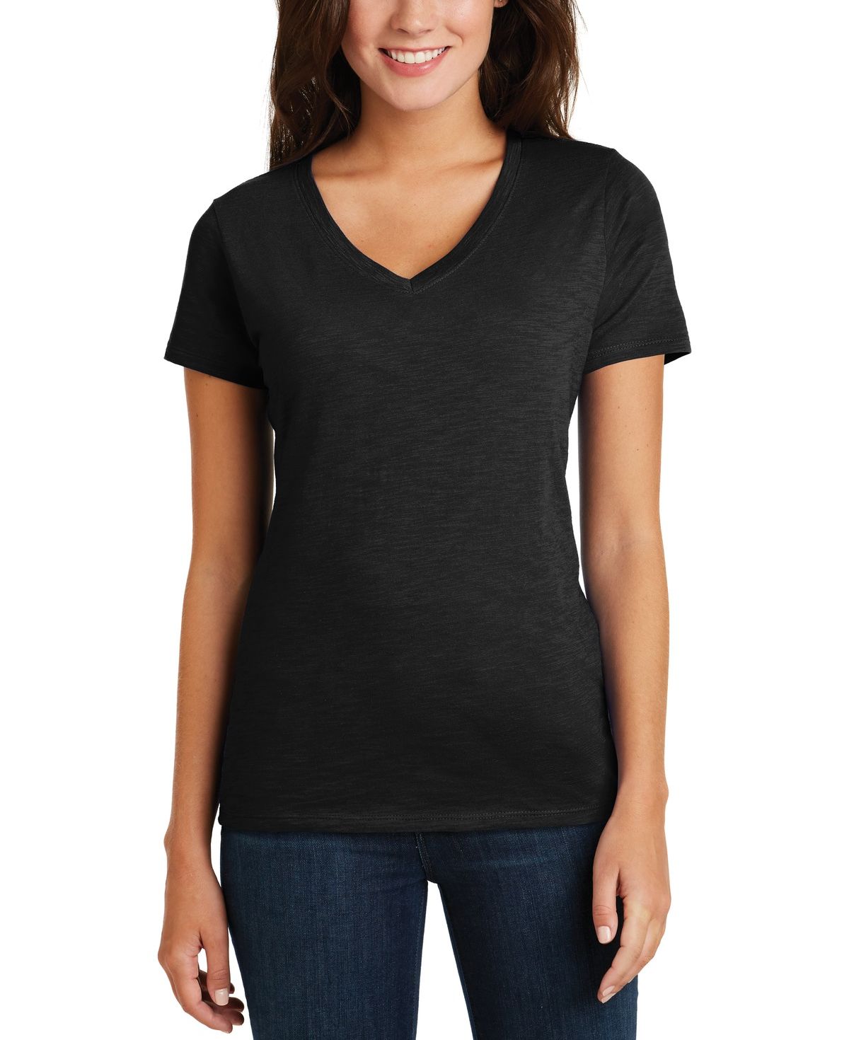 Just Blanks Women’s Super Slub V-Neck T-Shirt – JBDM3501