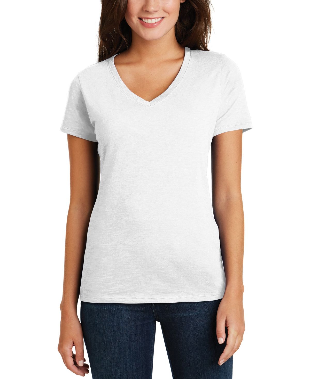 JustBlanks Women's Super Slub V-Neck T-Shirt - JBDM3501