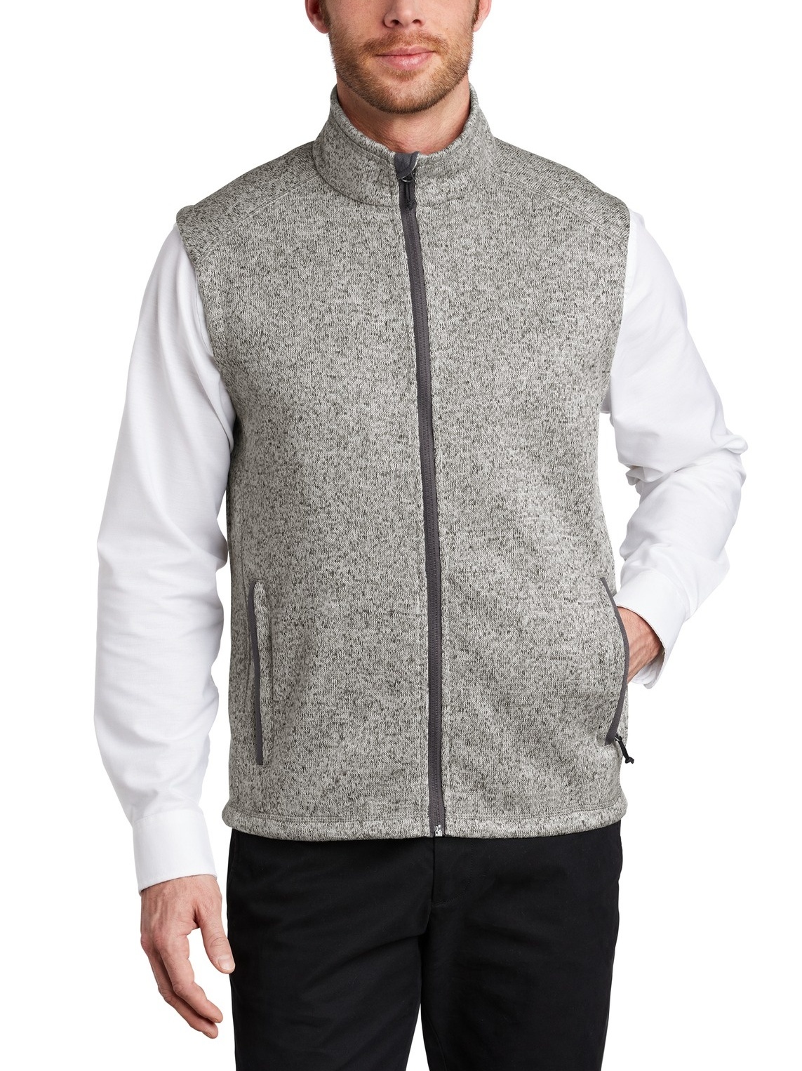 JustBlanks Men's Sleeveless Sweater Fleece Vest - JBF236 - Picture 3 of 4