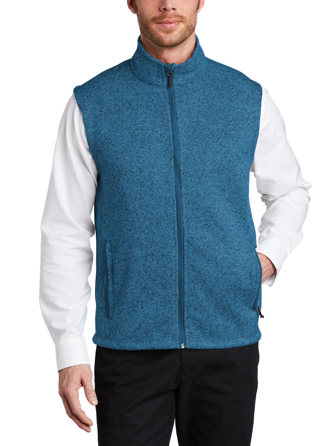 JustBlanks Men's Sleeveless Sweater Fleece Vest - JBF236 - Picture 4 of 4