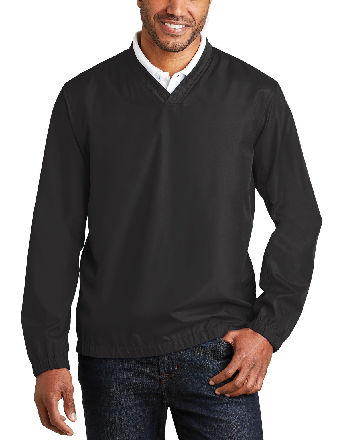 JustBlanks Men's 100% Polyester Zephyr Performance V-Neck Pullover - JBJ342 - Picture 2 of 8