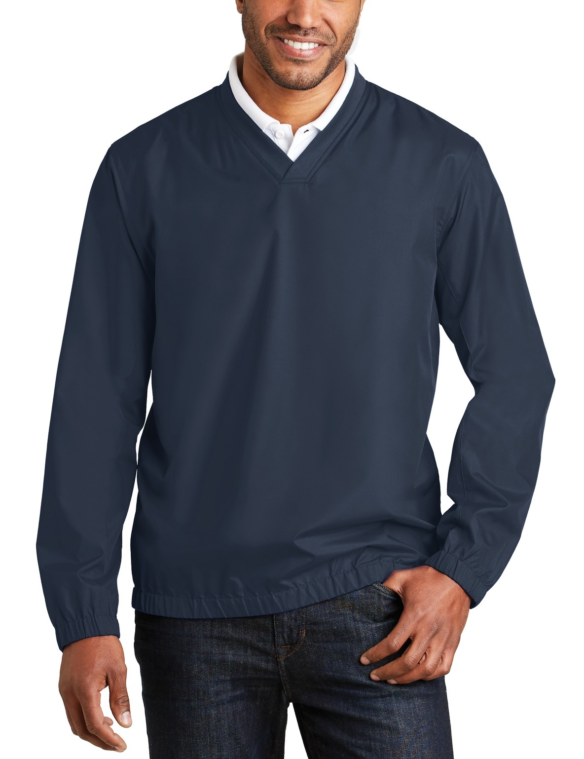 JustBlanks Men's 100% Polyester Zephyr Performance V-Neck Pullover - JBJ342 - Picture 3 of 8