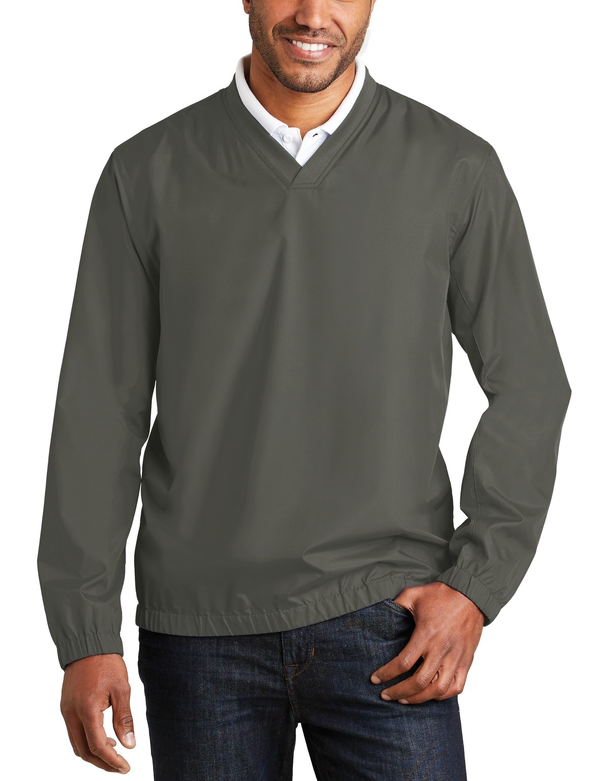 JustBlanks Men's 100% Polyester Zephyr Performance V-Neck Pullover - JBJ342 - Picture 4 of 8