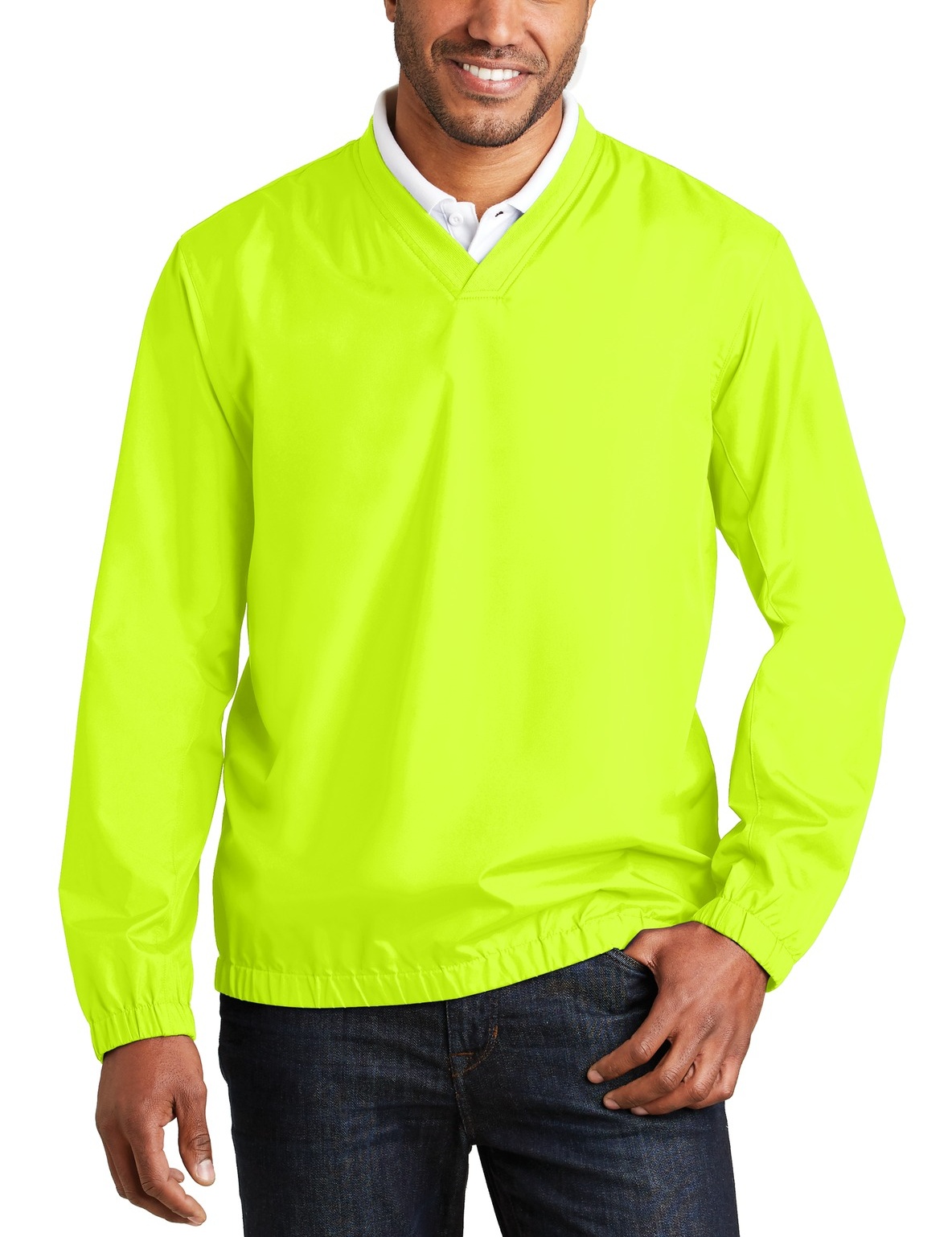 JustBlanks Men's 100% Polyester Zephyr Performance V-Neck Pullover - JBJ342 - Picture 6 of 8