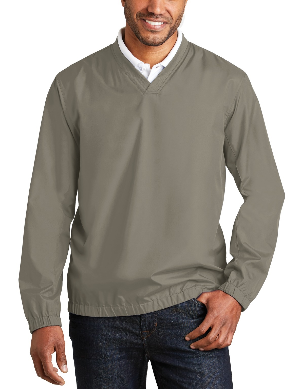 JustBlanks Men's 100% Polyester Zephyr Performance V-Neck Pullover - JBJ342 - Picture 7 of 8