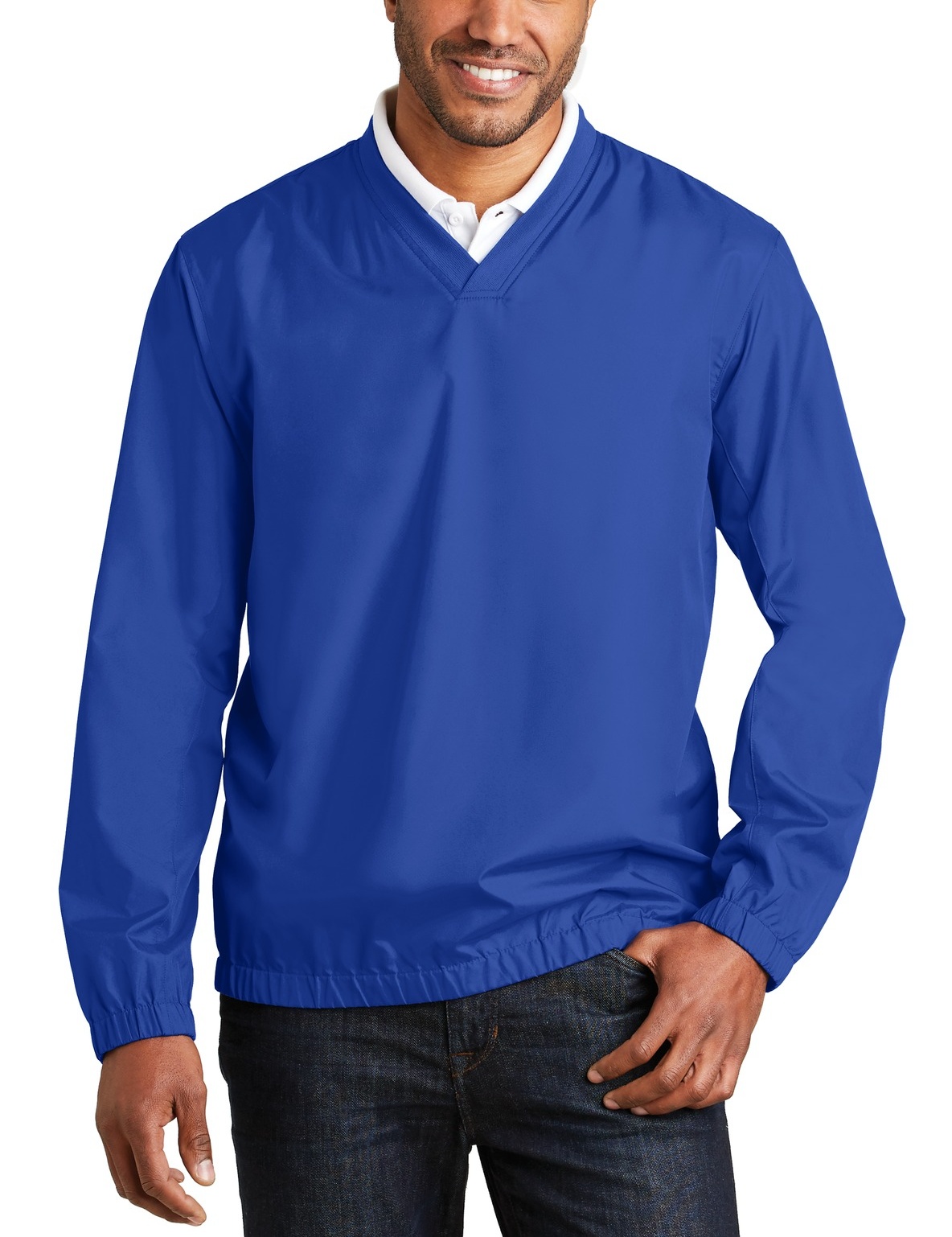 JustBlanks Men's 100% Polyester Zephyr Performance V-Neck Pullover - JBJ342 - Picture 8 of 8