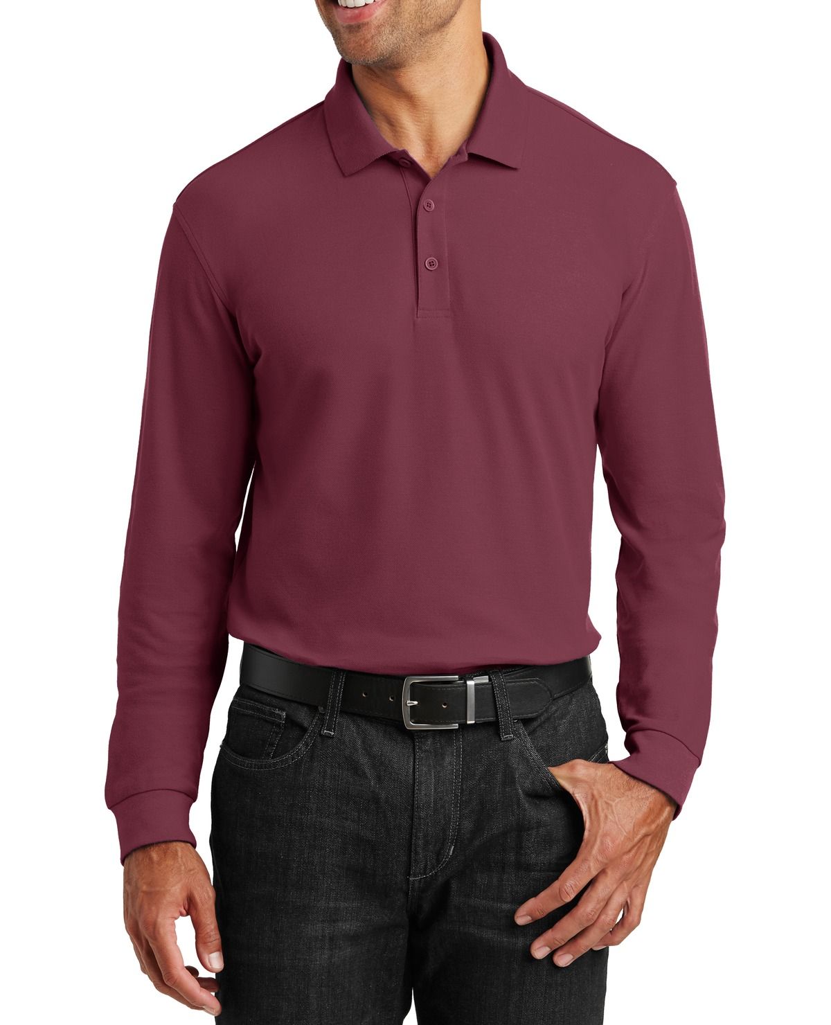 Just Blanks Men’s Long Sleeve Golf Polo Shirt – JBK100LS