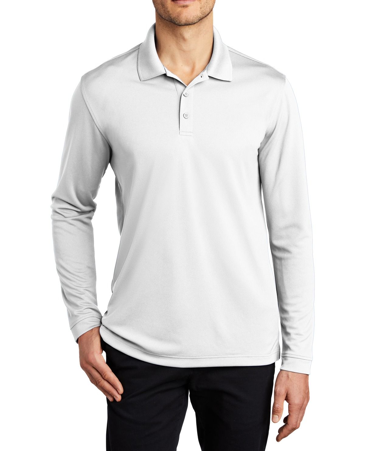 JustBlanks Men's Long Sleeve Lightweight Polo Shirt - JBK110