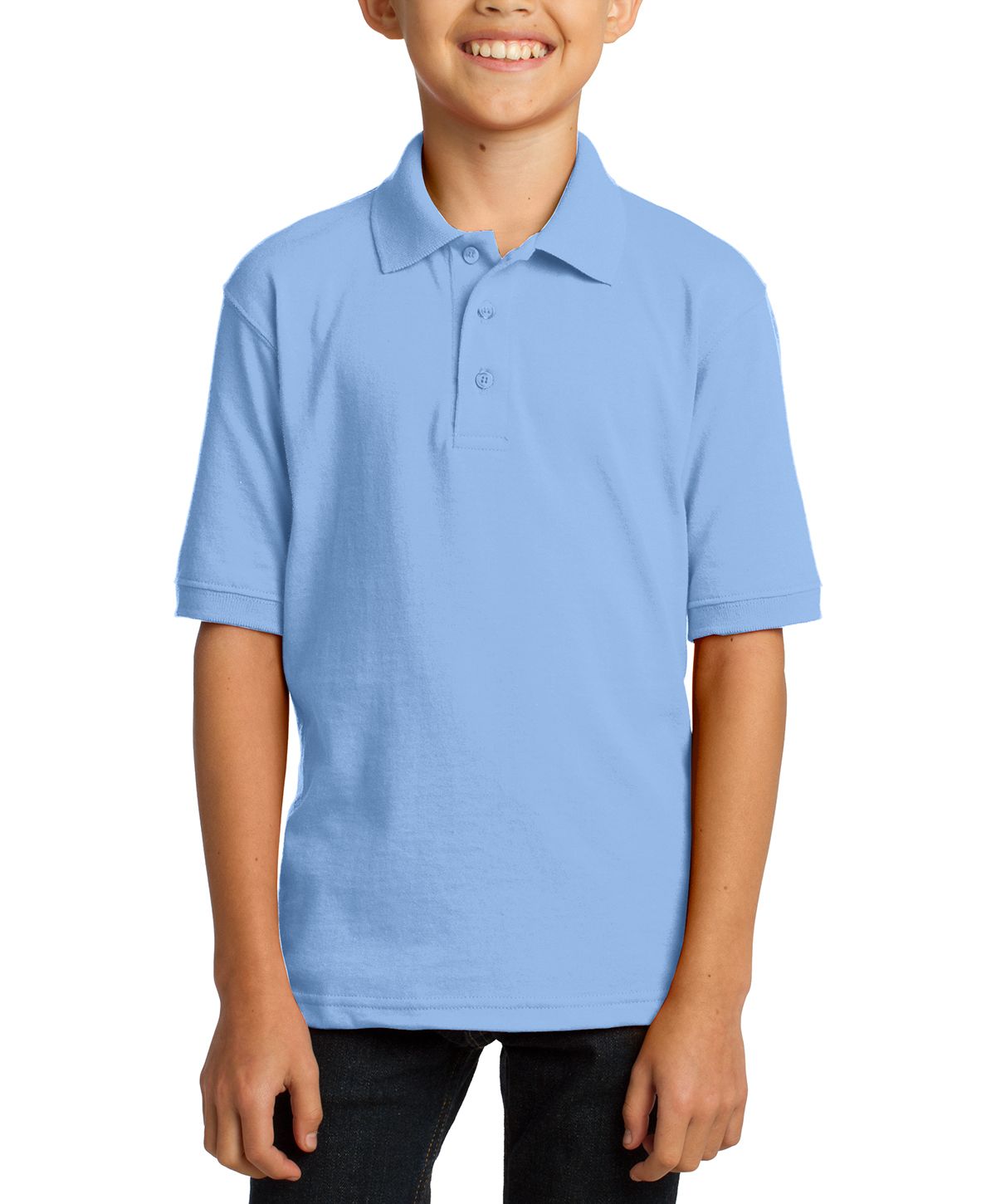 Just Blanks Youth Core Blend Jersey Knit Polo - JBKP55Y