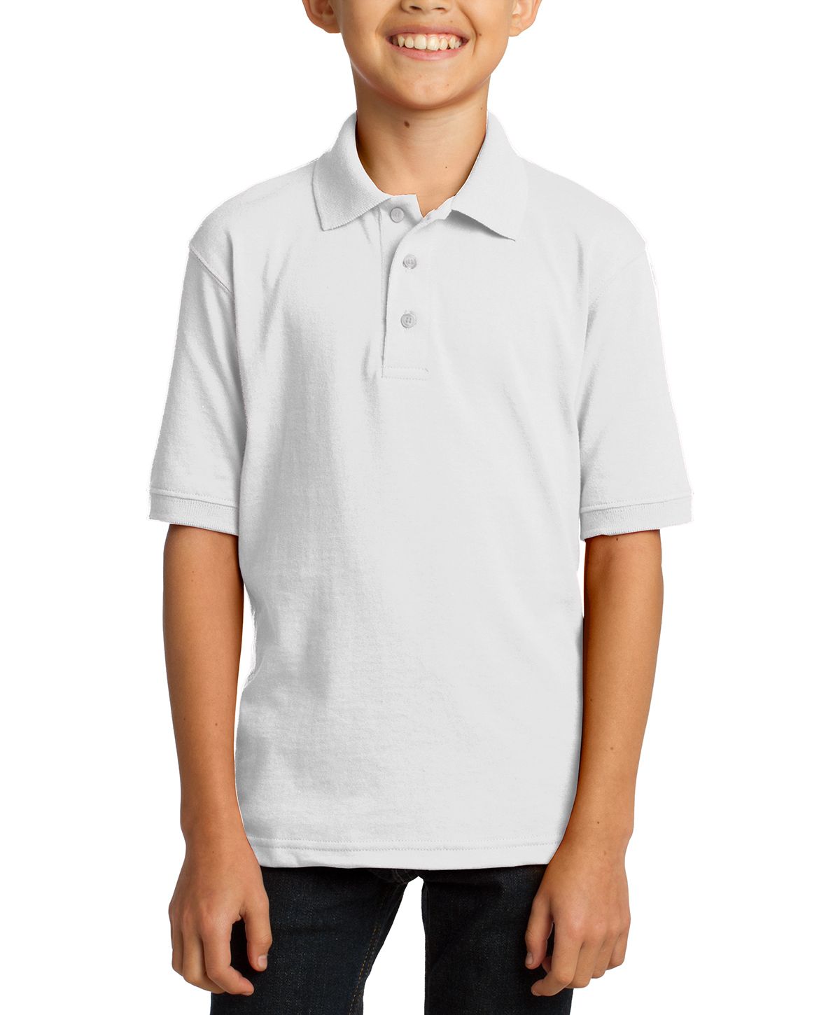 Just Blanks Youth Core Blend Jersey Knit Polo - JBKP55Y