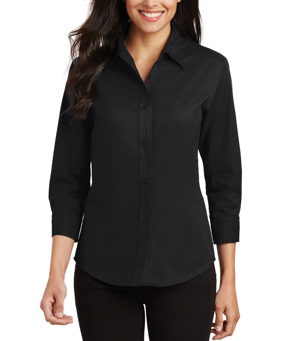 Just Blanks Women’s Comfortable Open Collar Office Dress Shirt – JBL612