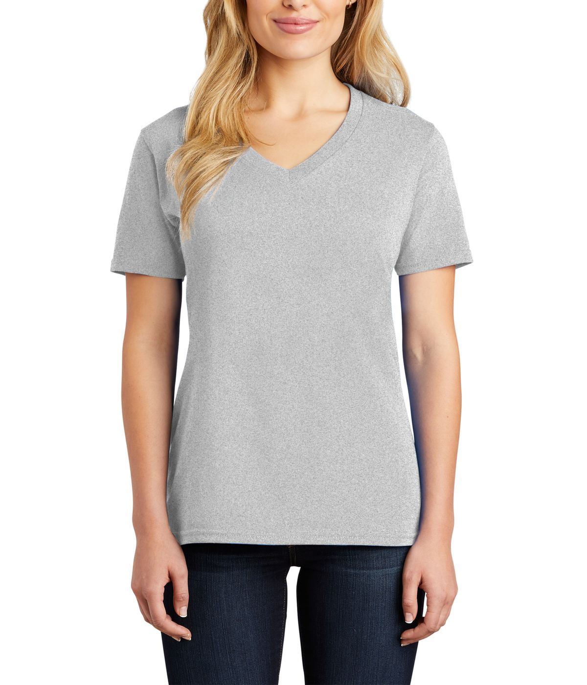 Just Blanks Women's Cotton/Polyester Core Cotton V-Neck Tee T-Shirt - JBLPC54V