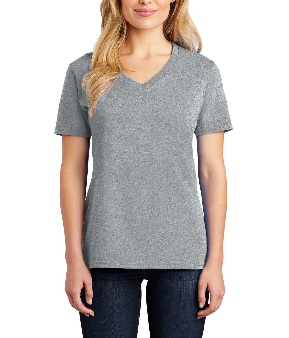 Just Blanks Women's Cotton/Polyester Core Cotton V-Neck Tee T-Shirt - JBLPC54V