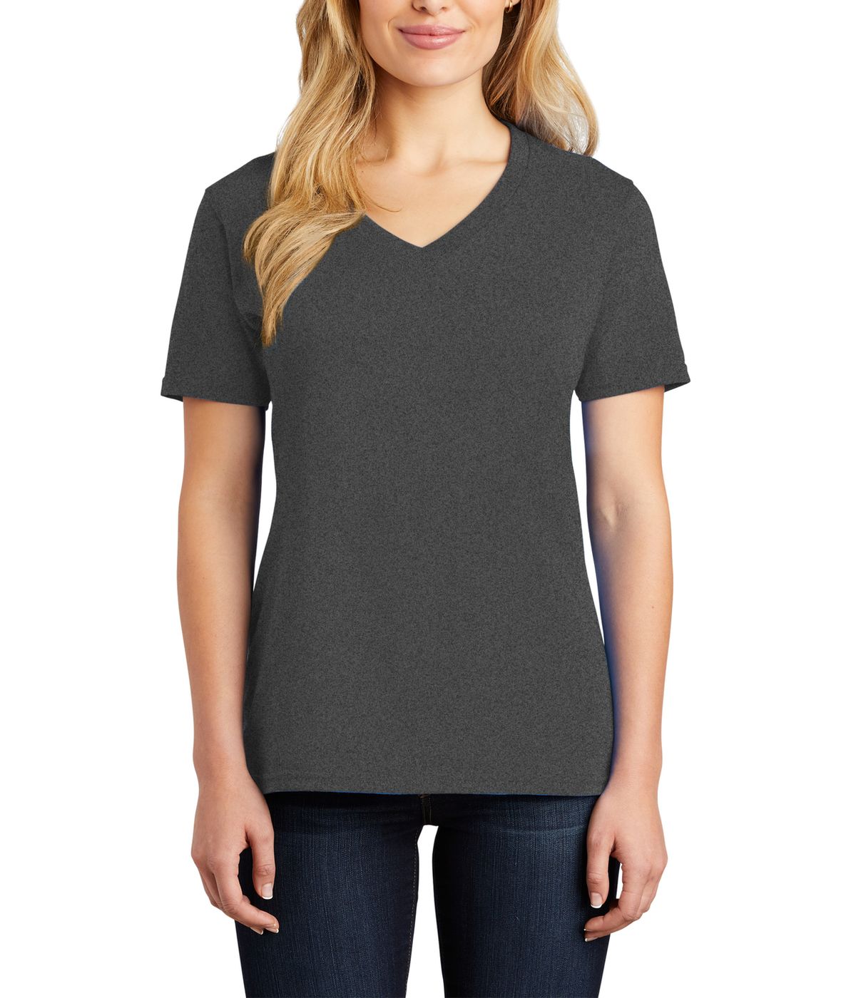 Just Blanks Women's Cotton/Polyester Core Cotton V-Neck Tee T-Shirt - JBLPC54V