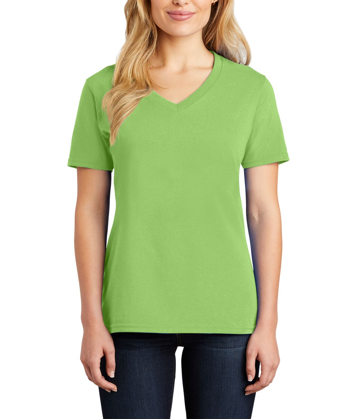 Just Blanks Women's Cotton/Polyester Core Cotton V-Neck Tee T-Shirt - JBLPC54V