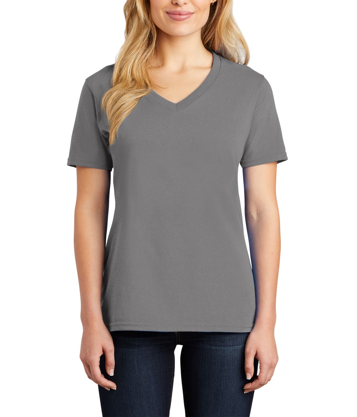 Just Blanks Women's Cotton/Polyester Core Cotton V-Neck Tee T-Shirt - JBLPC54V