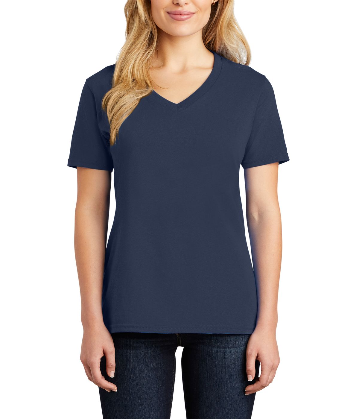 Just Blanks Women's Cotton/Polyester Core Cotton V-Neck Tee T-Shirt - JBLPC54V