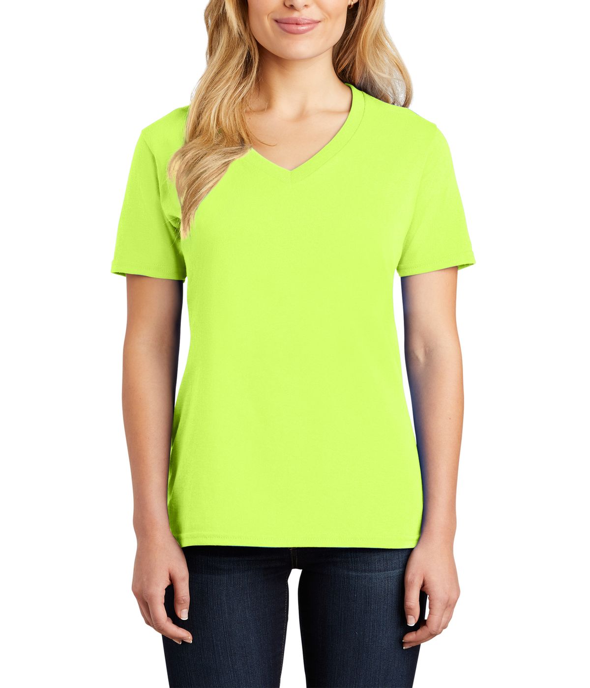 Just Blanks Women's Cotton/Polyester Core Cotton V-Neck Tee T-Shirt - JBLPC54V