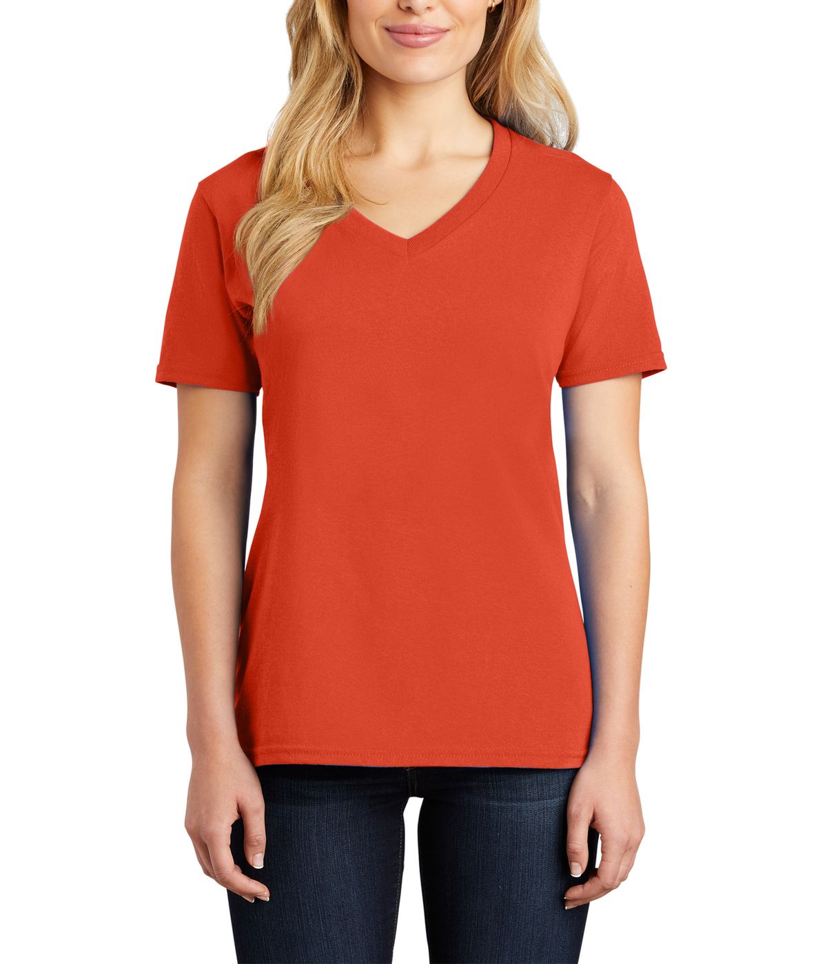 Just Blanks Women's Cotton/Polyester Core Cotton V-Neck Tee T-Shirt - JBLPC54V