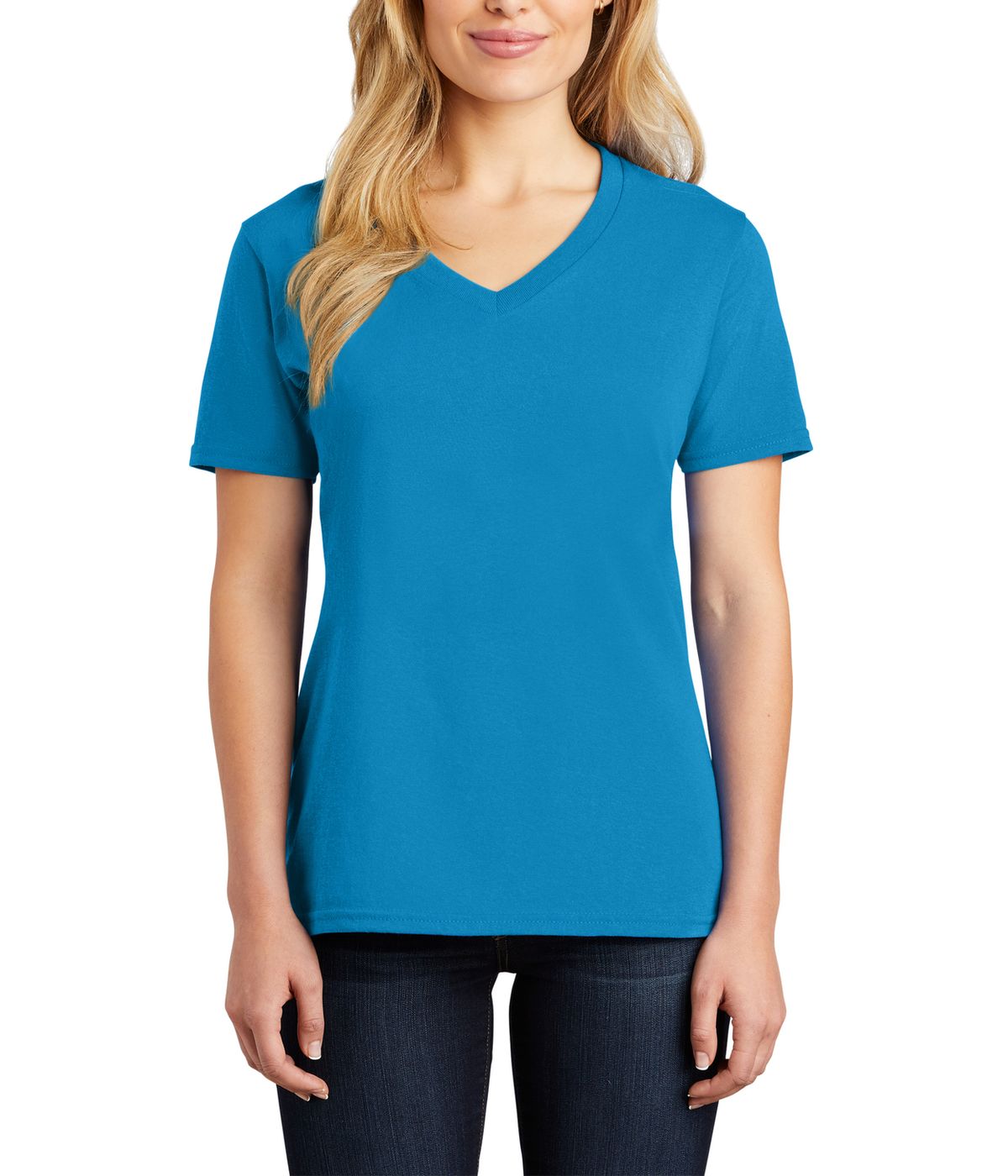 Just Blanks Women's Cotton/Polyester Core Cotton V-Neck Tee T-Shirt - JBLPC54V