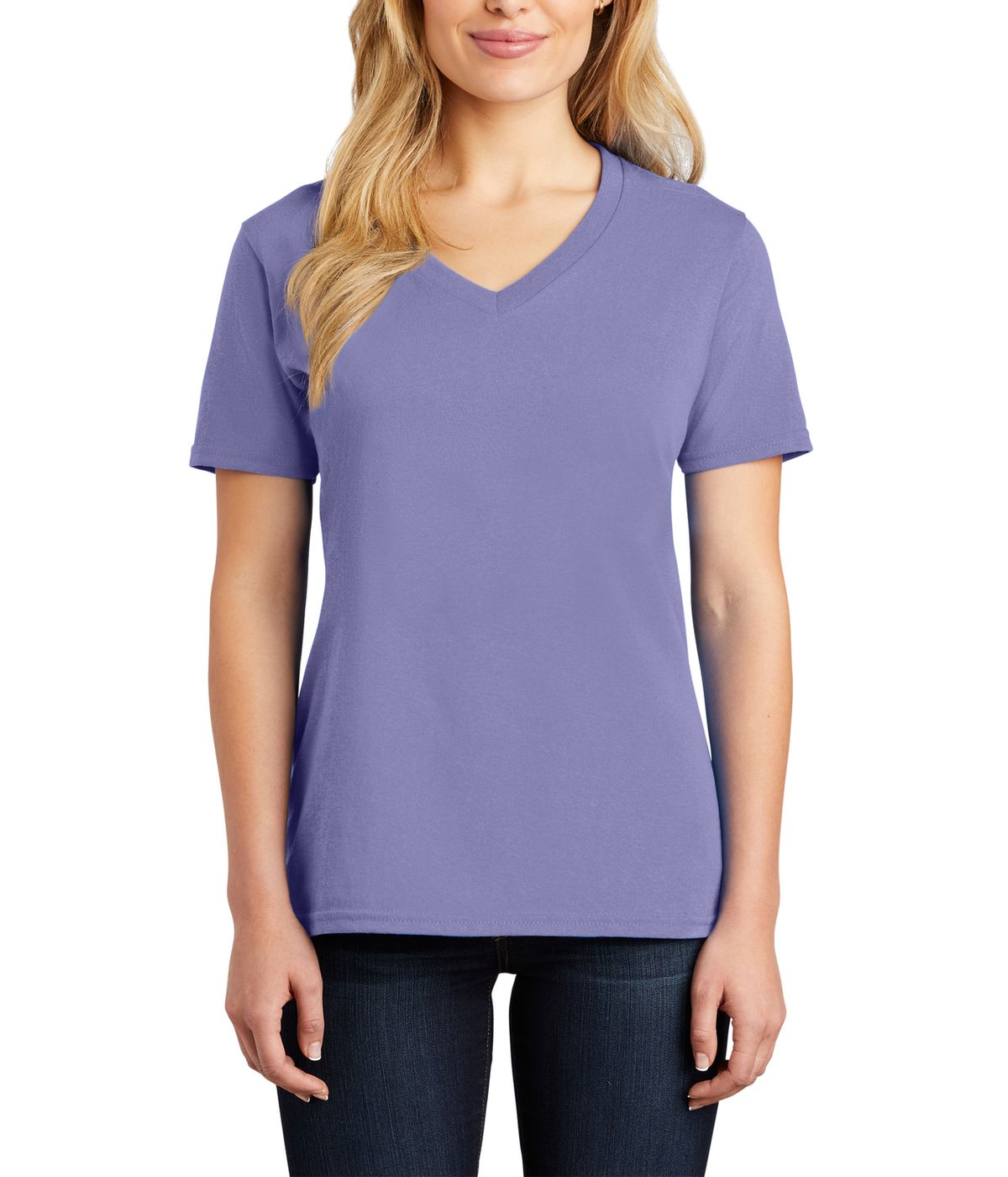 Just Blanks Women's Cotton/Polyester Core Cotton V-Neck Tee T-Shirt - JBLPC54V