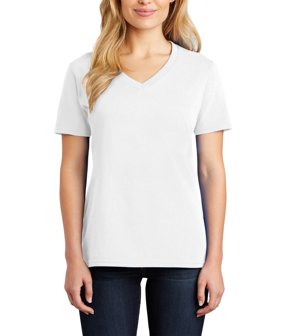 Just Blanks Women's Cotton/Polyester Core Cotton V-Neck Tee T-Shirt - JBLPC54V