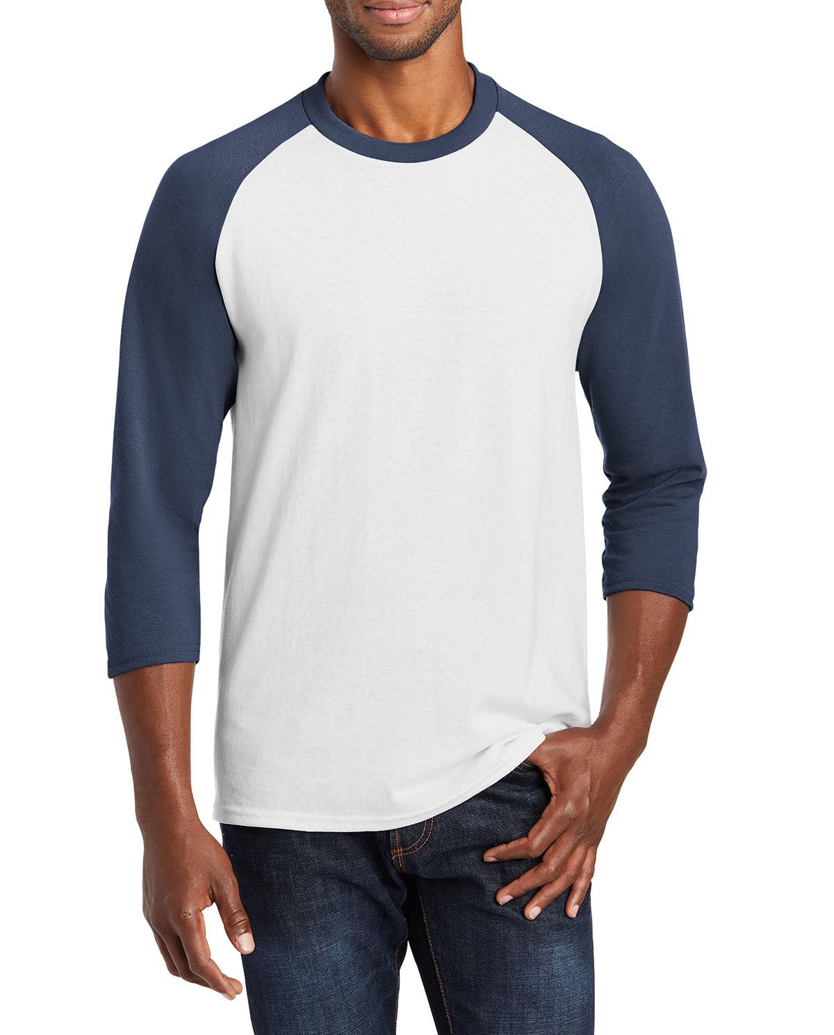JustBlanks Men's Core Blend 3/4-Sleeve Raglan Tee Baseball T-Shirt - JBPC55RS - Picture 7 of 10