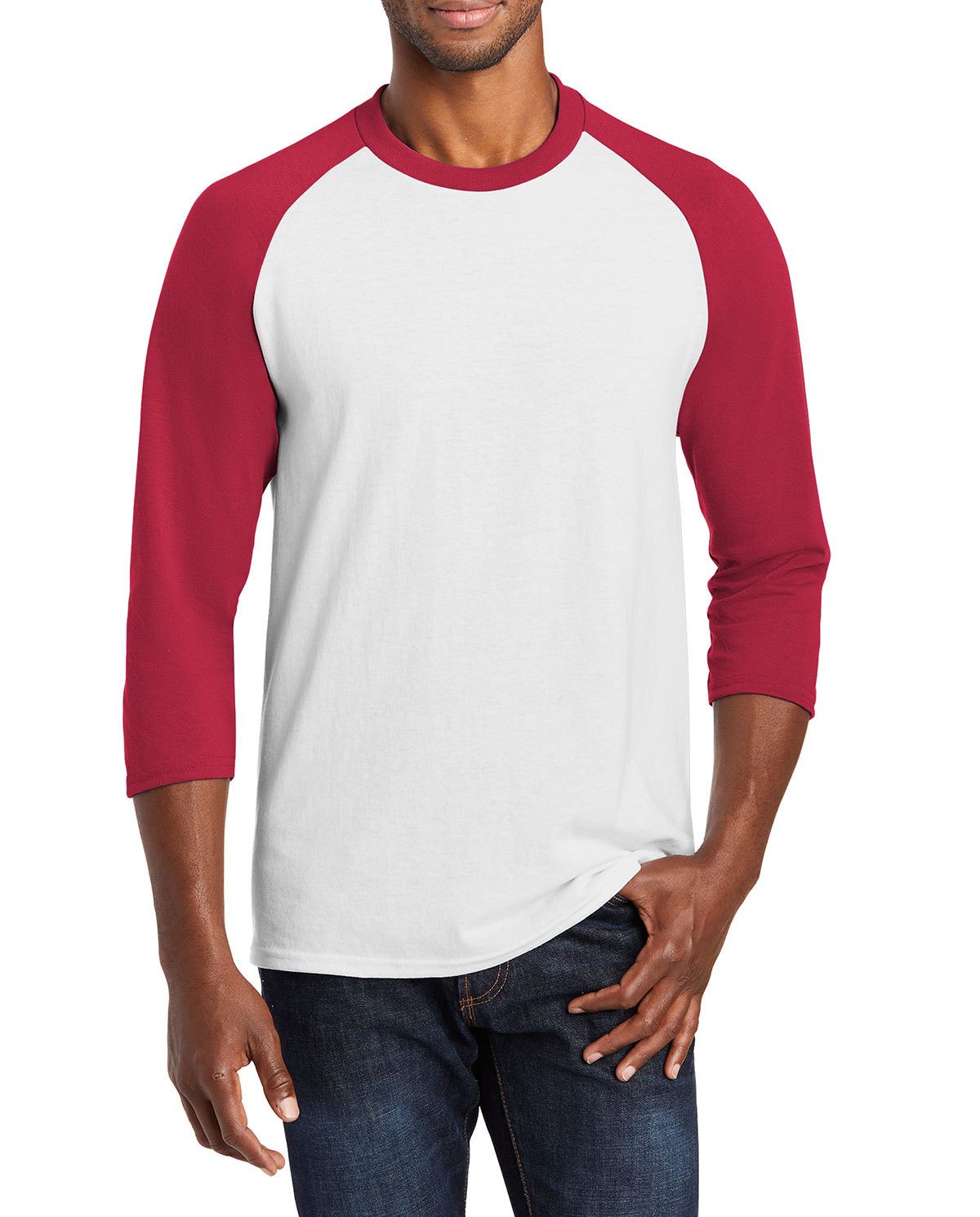 JustBlanks Men's Core Blend 3/4-Sleeve Raglan Tee Baseball T-Shirt - JBPC55RS - Picture 9 of 10