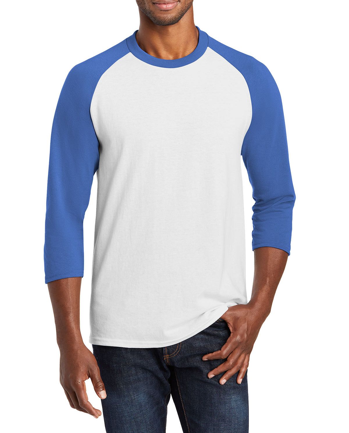 JustBlanks Men's Core Blend 3/4-Sleeve Raglan Tee Baseball T-Shirt - JBPC55RS - Picture 10 of 10