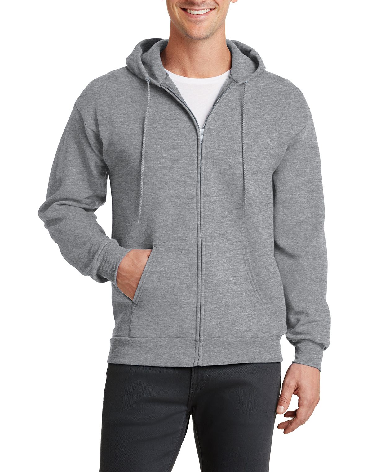 JustBlanks Men's 50/50 Core Fleece Full-Zip Hoodie
