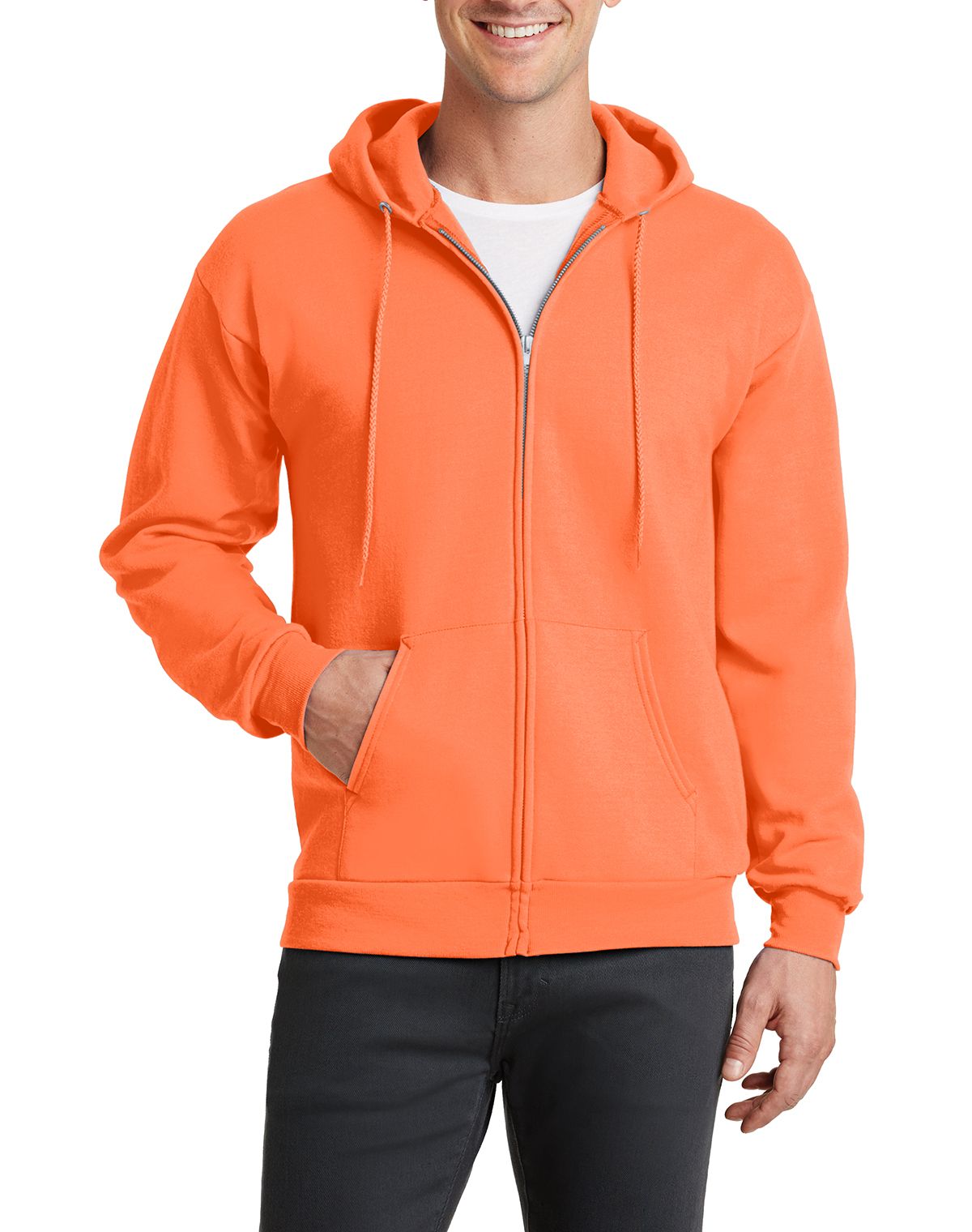 JustBlanks Men's 50/50 Core Fleece Full-Zip Hoodie