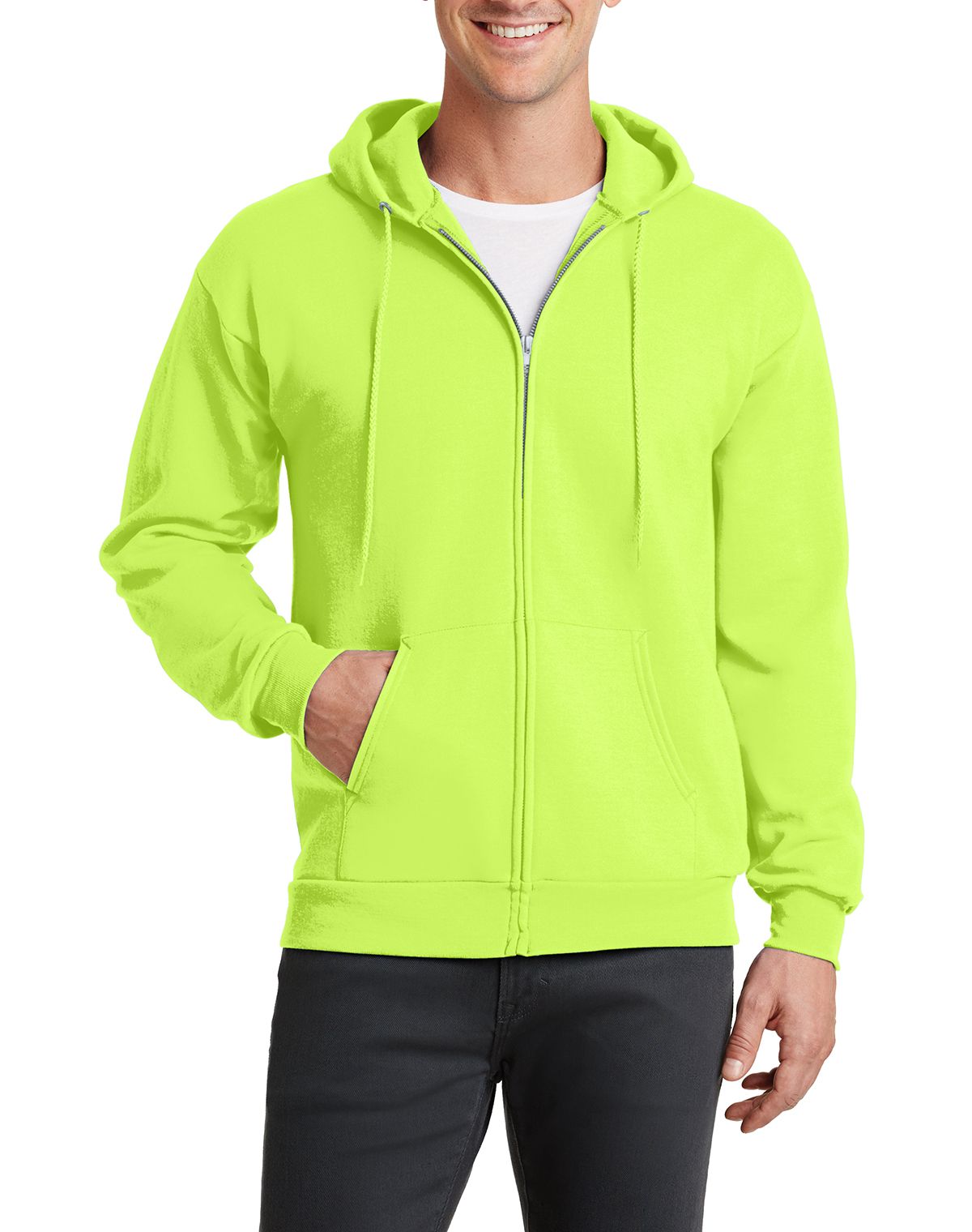 JustBlanks Men's 50/50 Core Fleece Full-Zip Hoodie Sweatshir