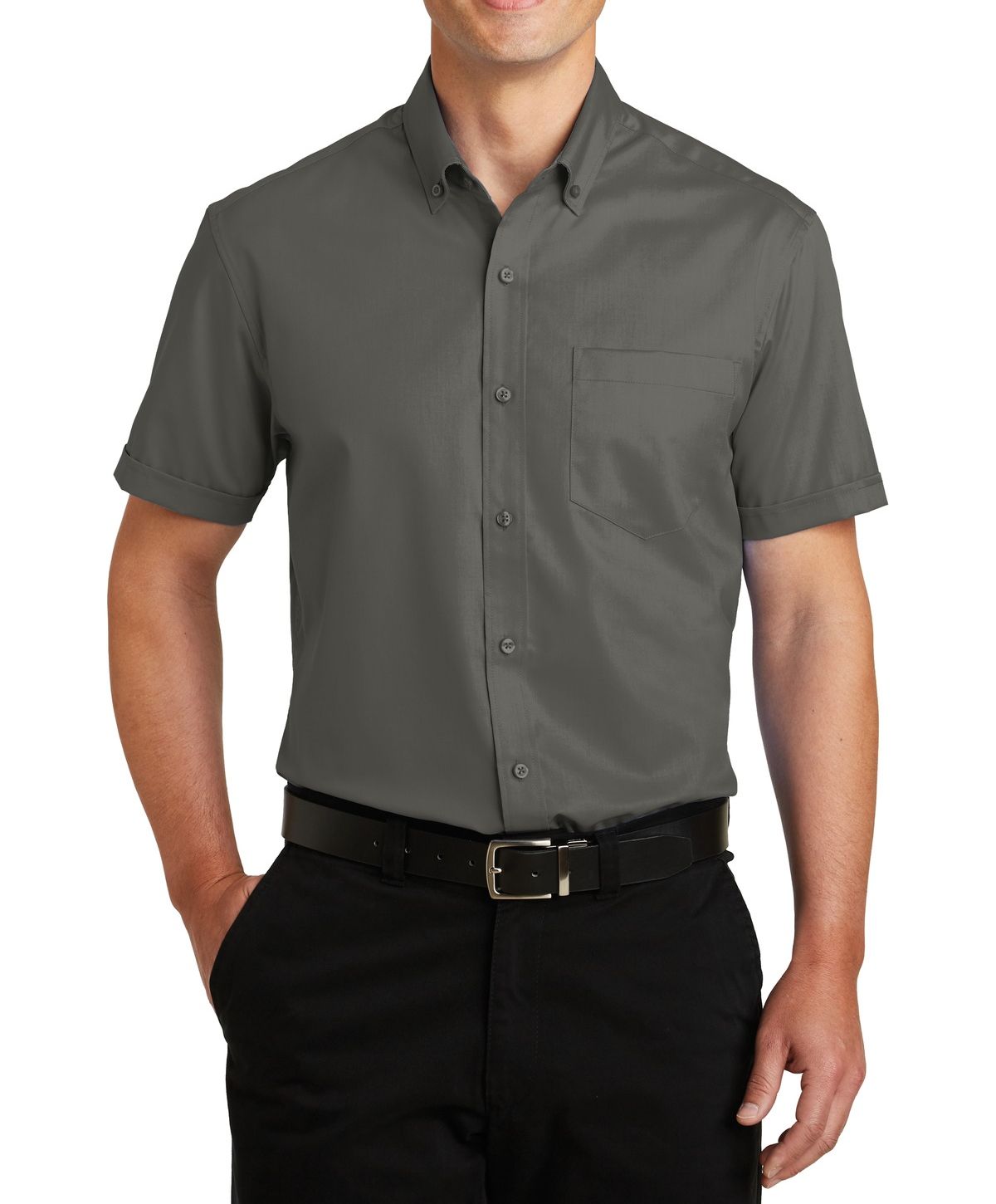 JustBlanks Men's Short Sleeve Twill Dress Shirt - JBS664 | eBay