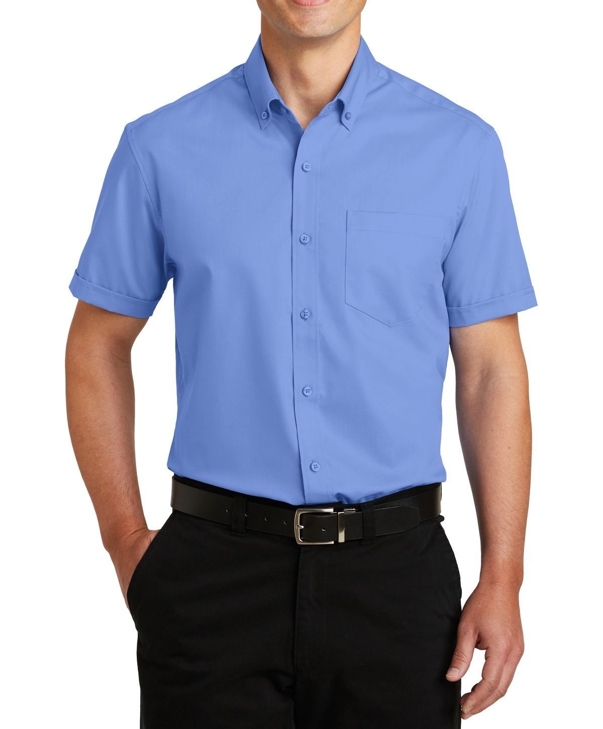 JustBlanks Men's Short Sleeve Twill Dress Shirt - JBS664 | eBay