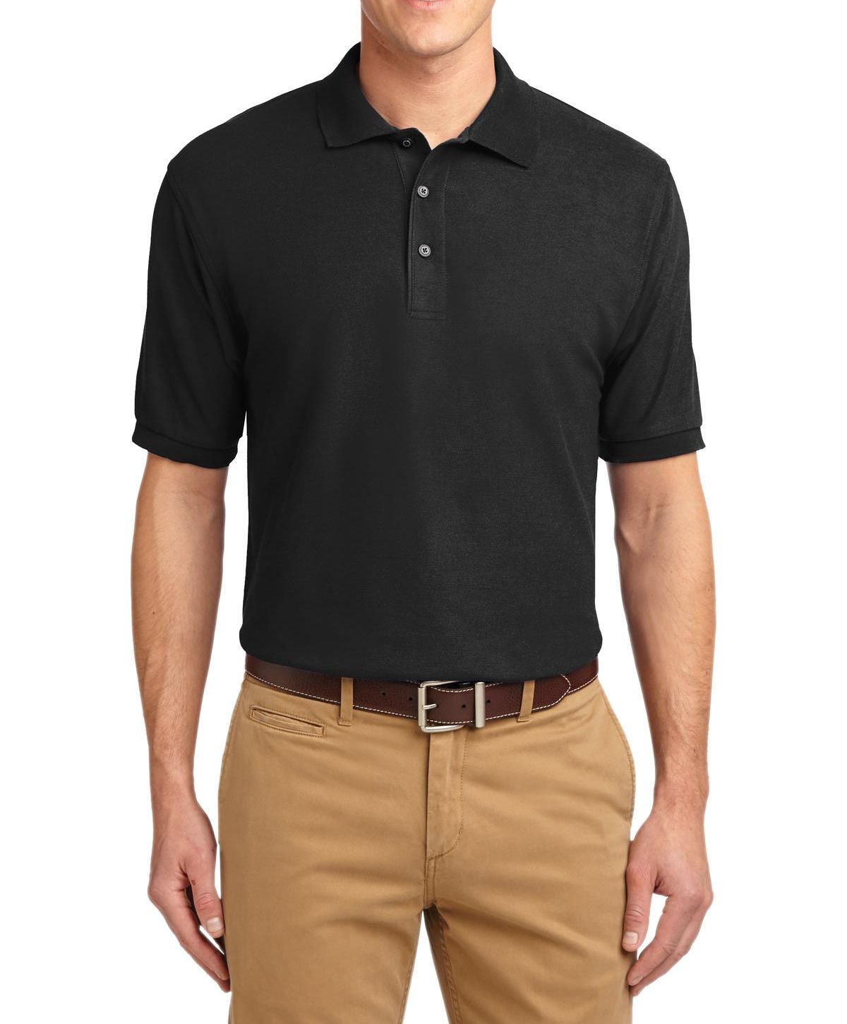 JustBlanks Men's Short Sleeve Tall Soft Classic Pique Polo Shirt