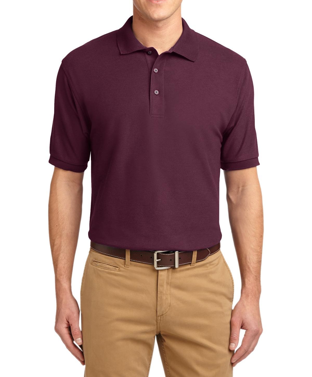 JustBlanks Men's Short Sleeve Tall Soft Classic Pique Polo Shirt