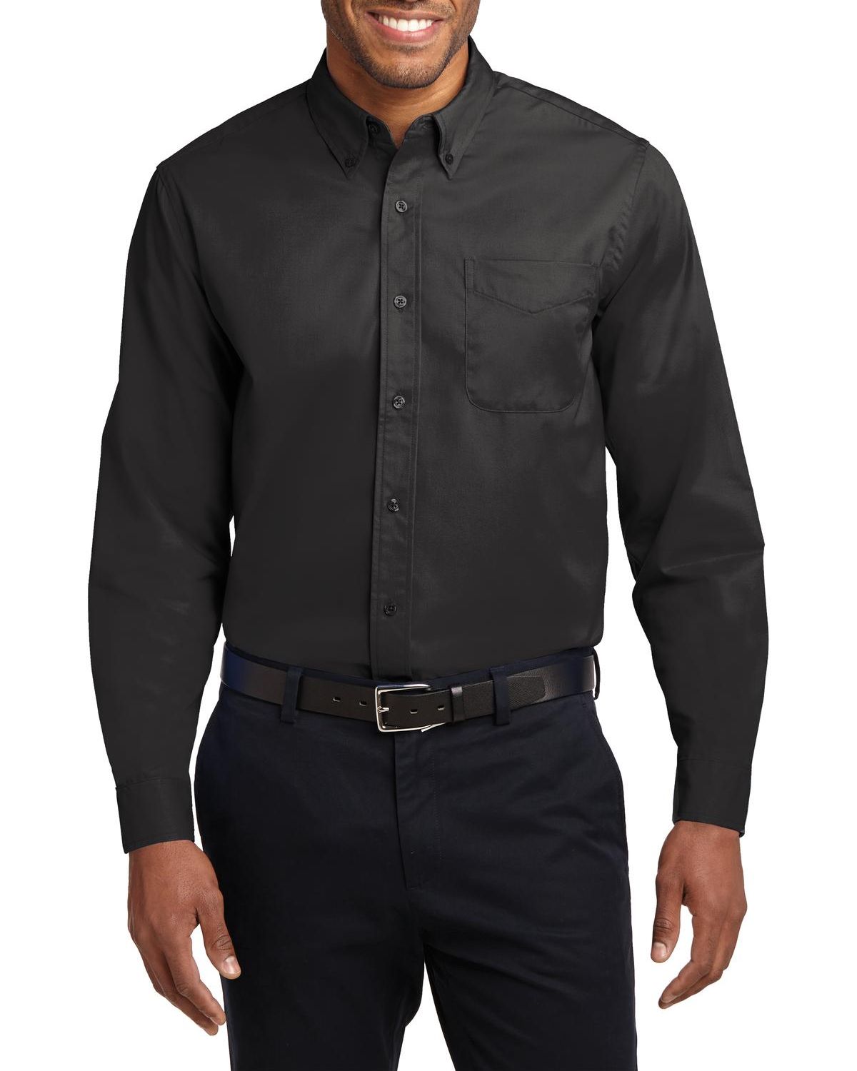 JustBlanks Men's Tall Comfortable Easy Care Long Sleeve Dress Shirt - JBTLS608 - Picture 3 of 25