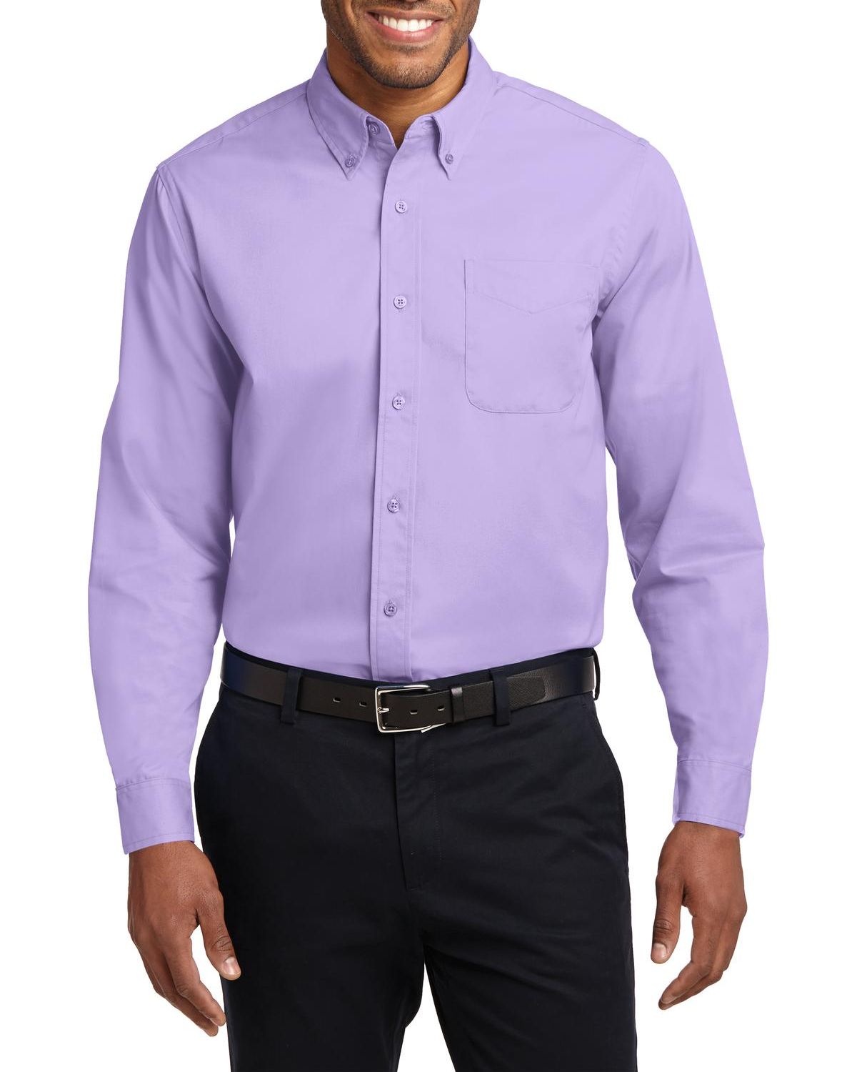 JustBlanks Men's Tall Comfortable Easy Care Long Sleeve Dress Shirt - JBTLS608 - Picture 4 of 25