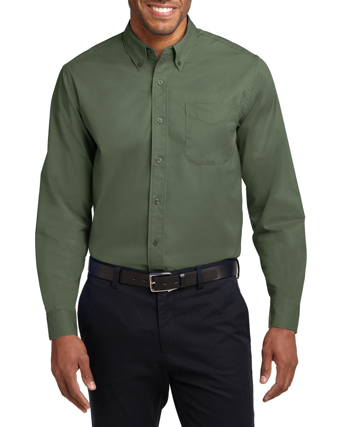 JustBlanks Men's Tall Comfortable Easy Care Long Sleeve Dress Shirt - JBTLS608 - Picture 7 of 25