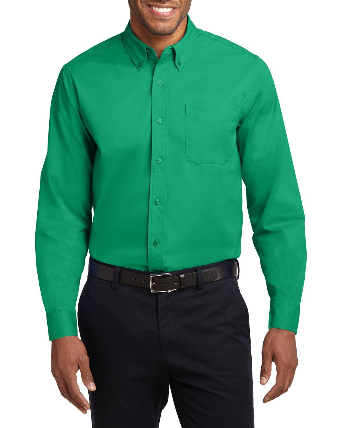 JustBlanks Men's Tall Comfortable Easy Care Long Sleeve Dress Shirt - JBTLS608 - Picture 8 of 25