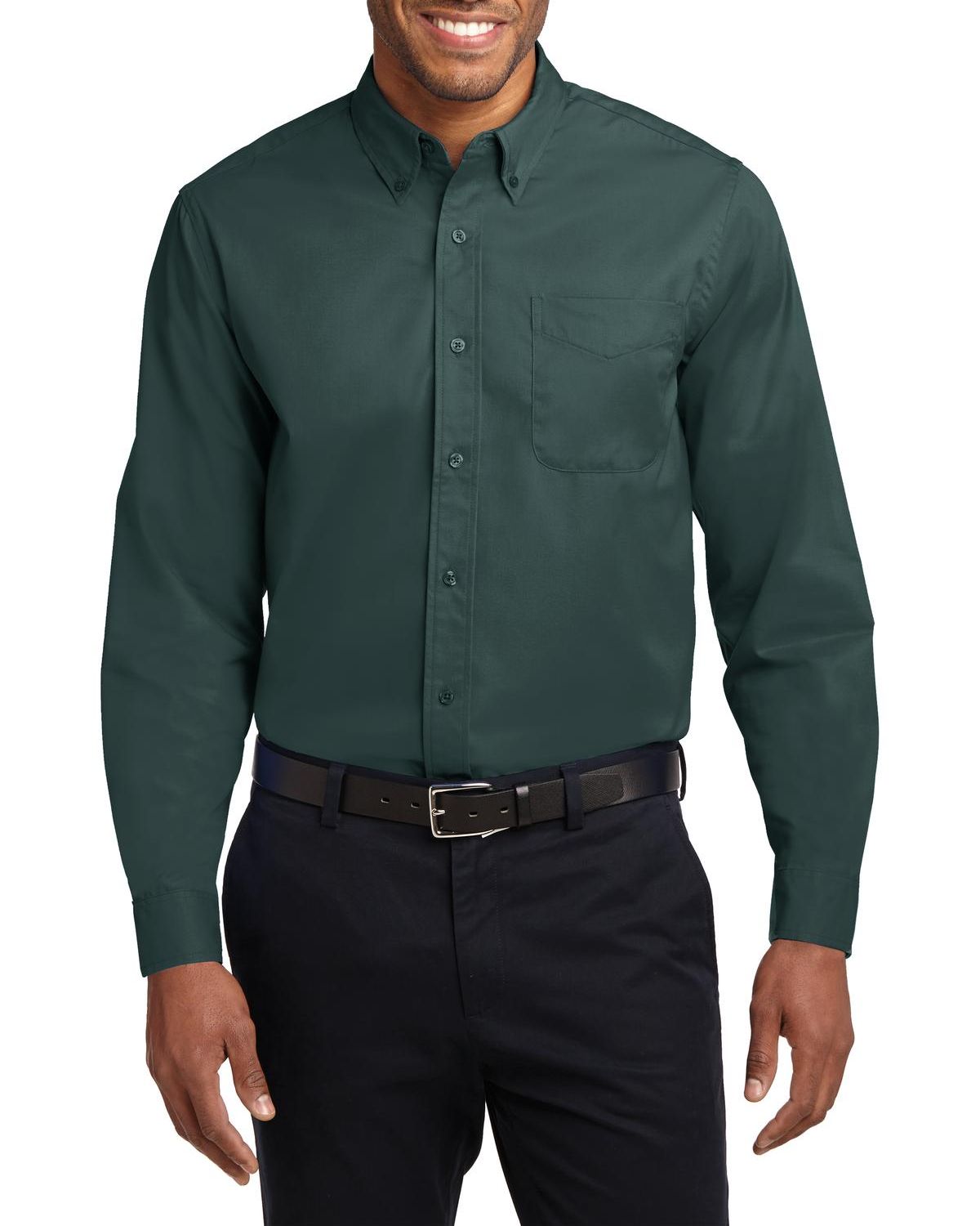 JustBlanks Men's Tall Comfortable Easy Care Long Sleeve Dress Shirt - JBTLS608 - Picture 9 of 25
