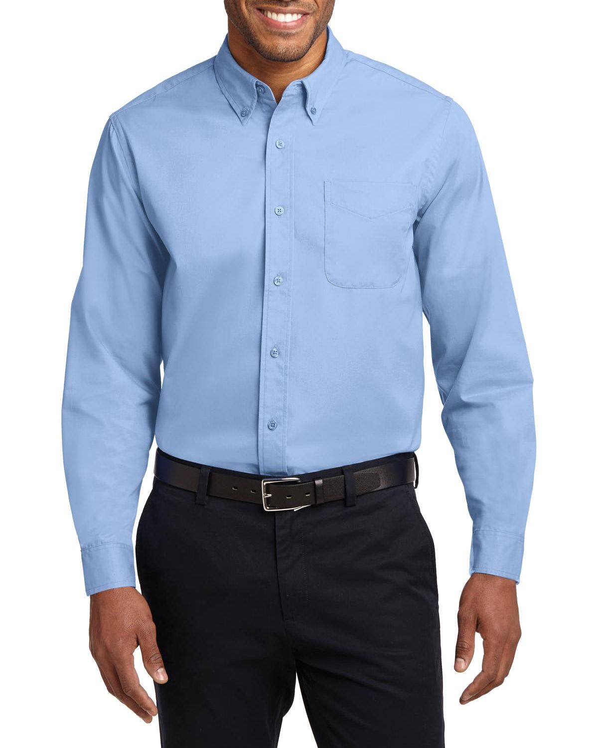 JustBlanks Men's Tall Comfortable Easy Care Long Sleeve Dress Shirt - JBTLS608 - Picture 10 of 25