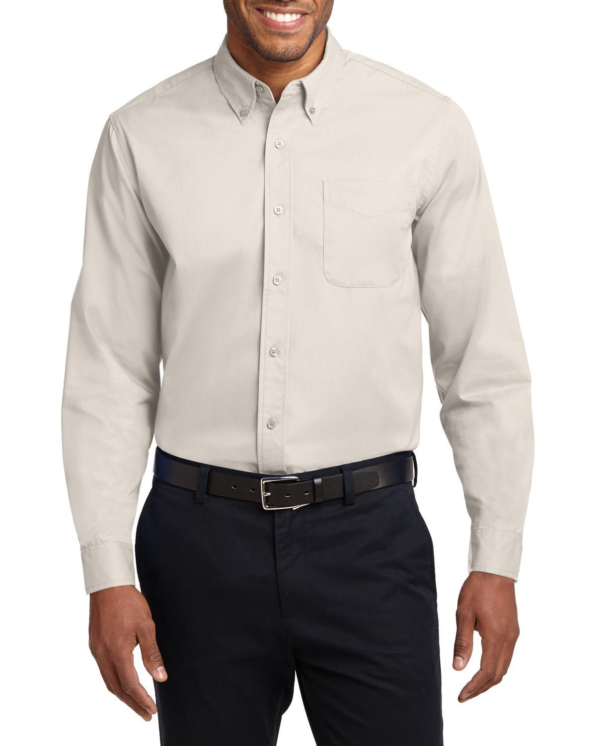 JustBlanks Men's Tall Comfortable Easy Care Long Sleeve Dress Shirt - JBTLS608 - Picture 11 of 25