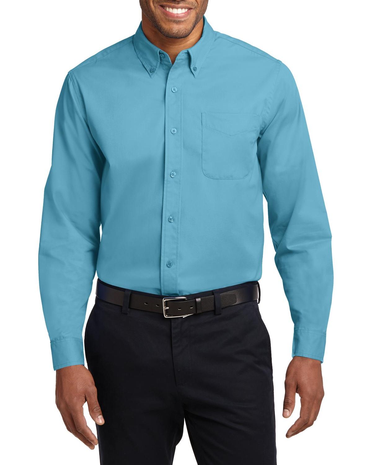 JustBlanks Men's Tall Comfortable Easy Care Long Sleeve Dress Shirt - JBTLS608 - Picture 12 of 25