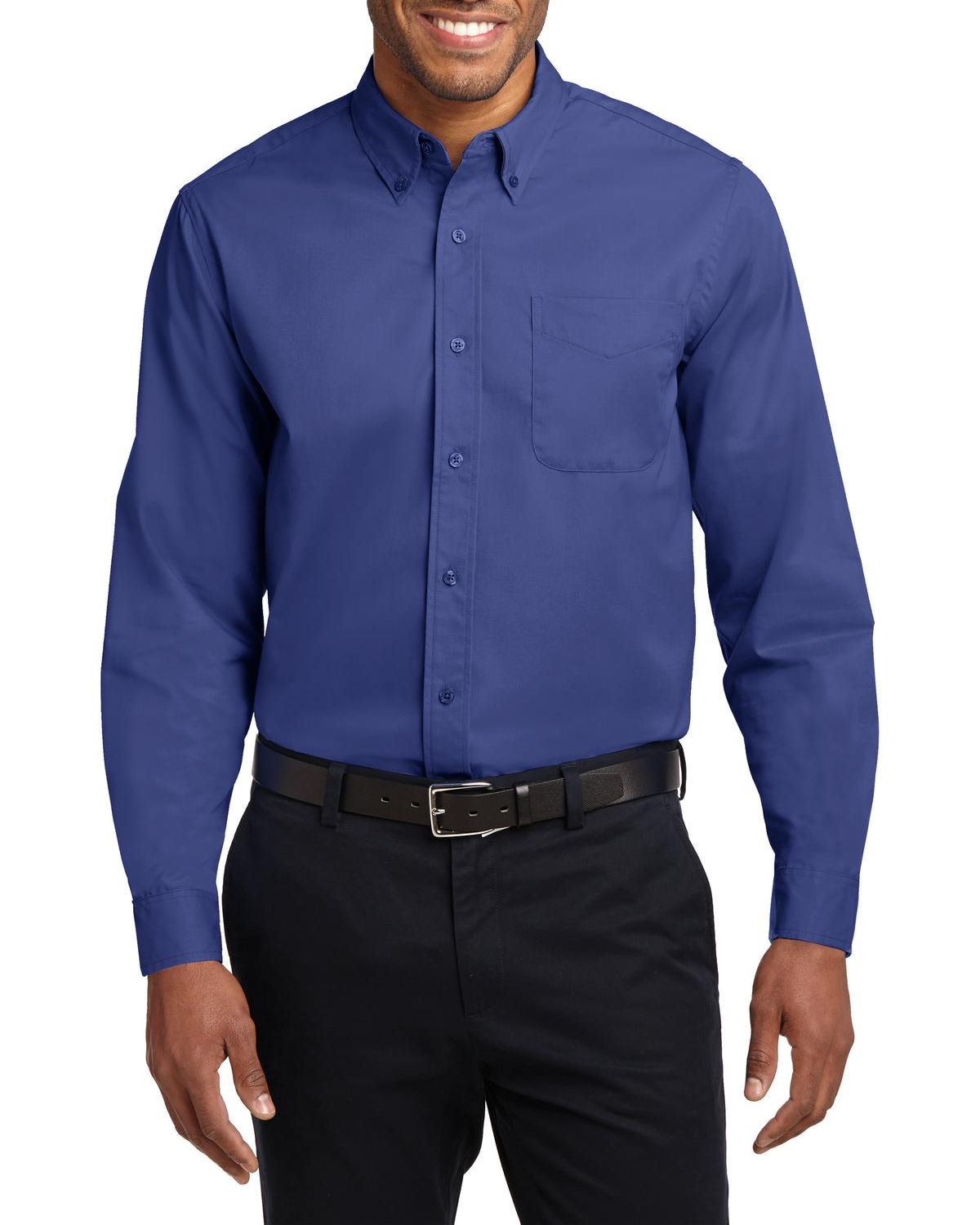 JustBlanks Men's Tall Comfortable Easy Care Long Sleeve Dress Shirt - JBTLS608 - Picture 13 of 25