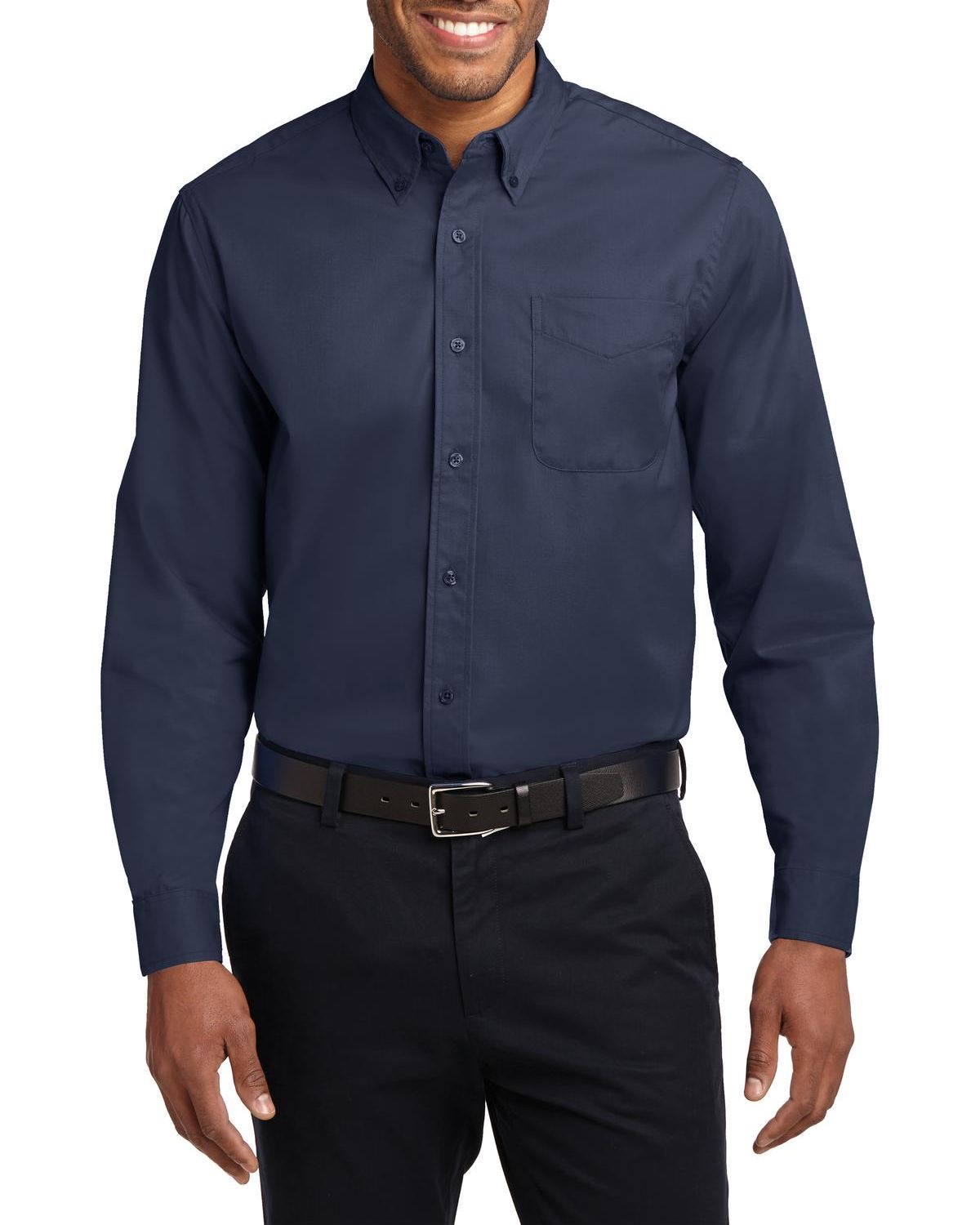 JustBlanks Men's Tall Comfortable Easy Care Long Sleeve Dress Shirt - JBTLS608 - Picture 14 of 25