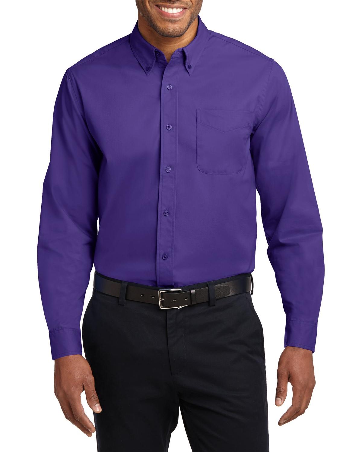 JustBlanks Men's Tall Comfortable Easy Care Long Sleeve Dress Shirt - JBTLS608 - Picture 15 of 25