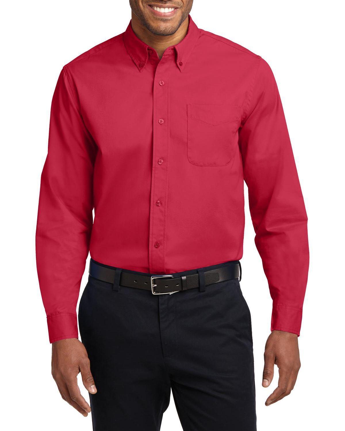 JustBlanks Men's Tall Comfortable Easy Care Long Sleeve Dress Shirt - JBTLS608 - Picture 16 of 25